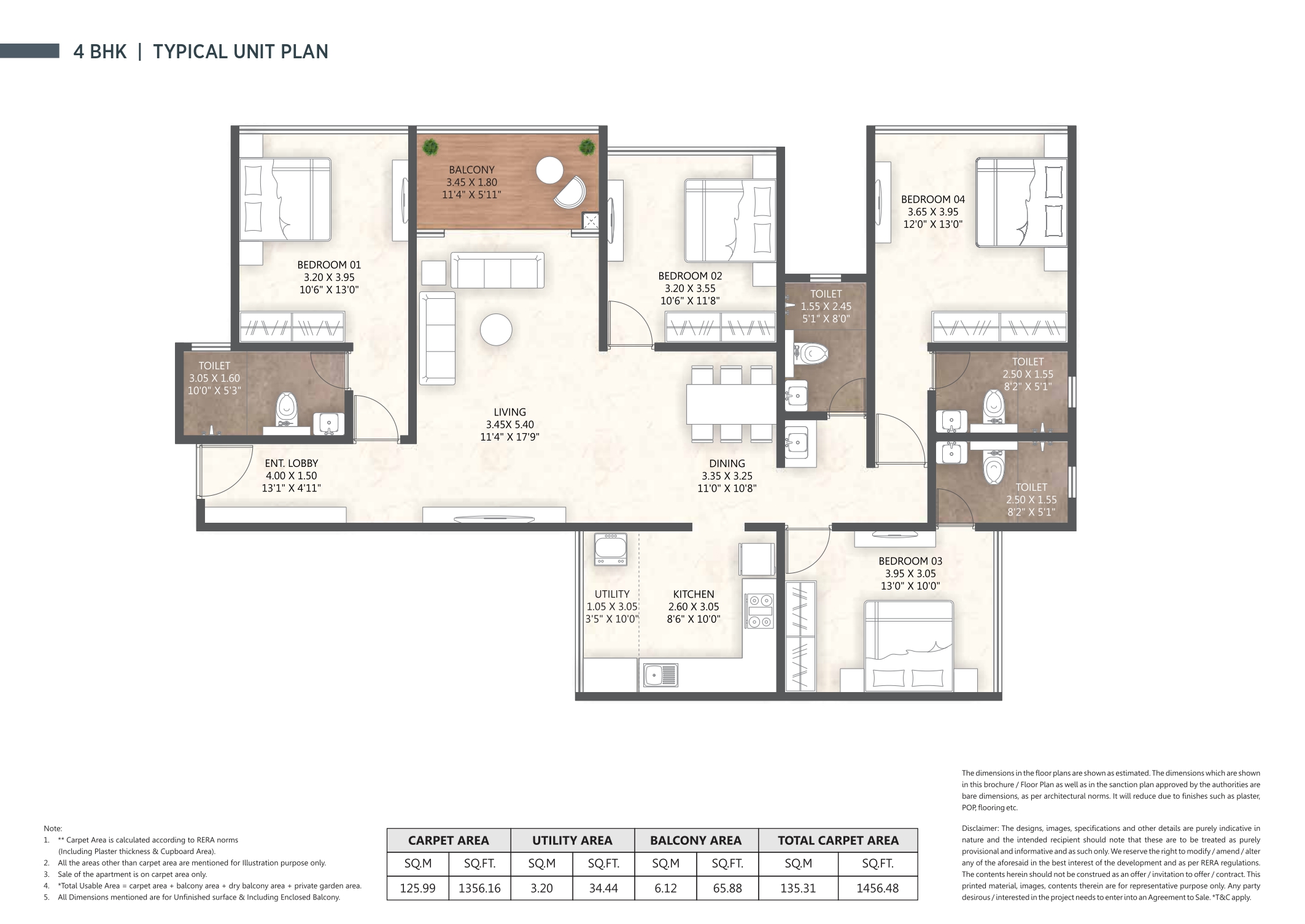 Merlin Ventana 3 BHK floor plan